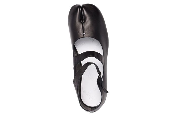 Shop (W) Maison Margiela Tabi Ballerina Double-Strap Flats 'Hitam' S58WZ0109-PR869-T8013