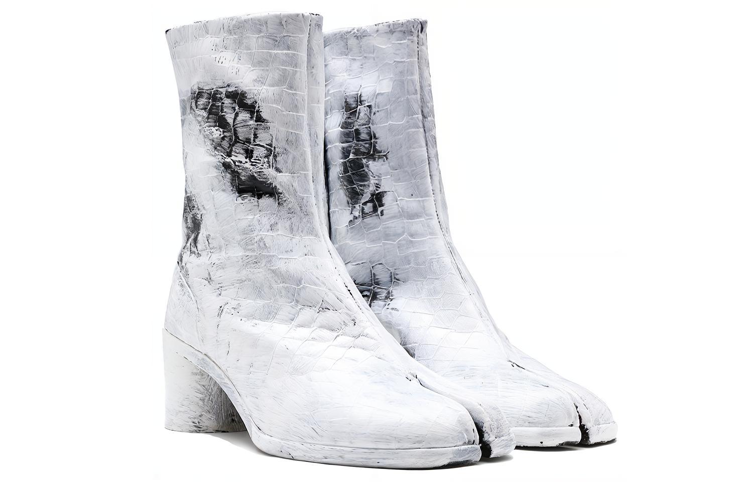 Lookbook (W) But Tabi Maison Margiela Bianchetto 'Tumit Tebal Kasual Putih Mudah' S39WU0202P4094H1532