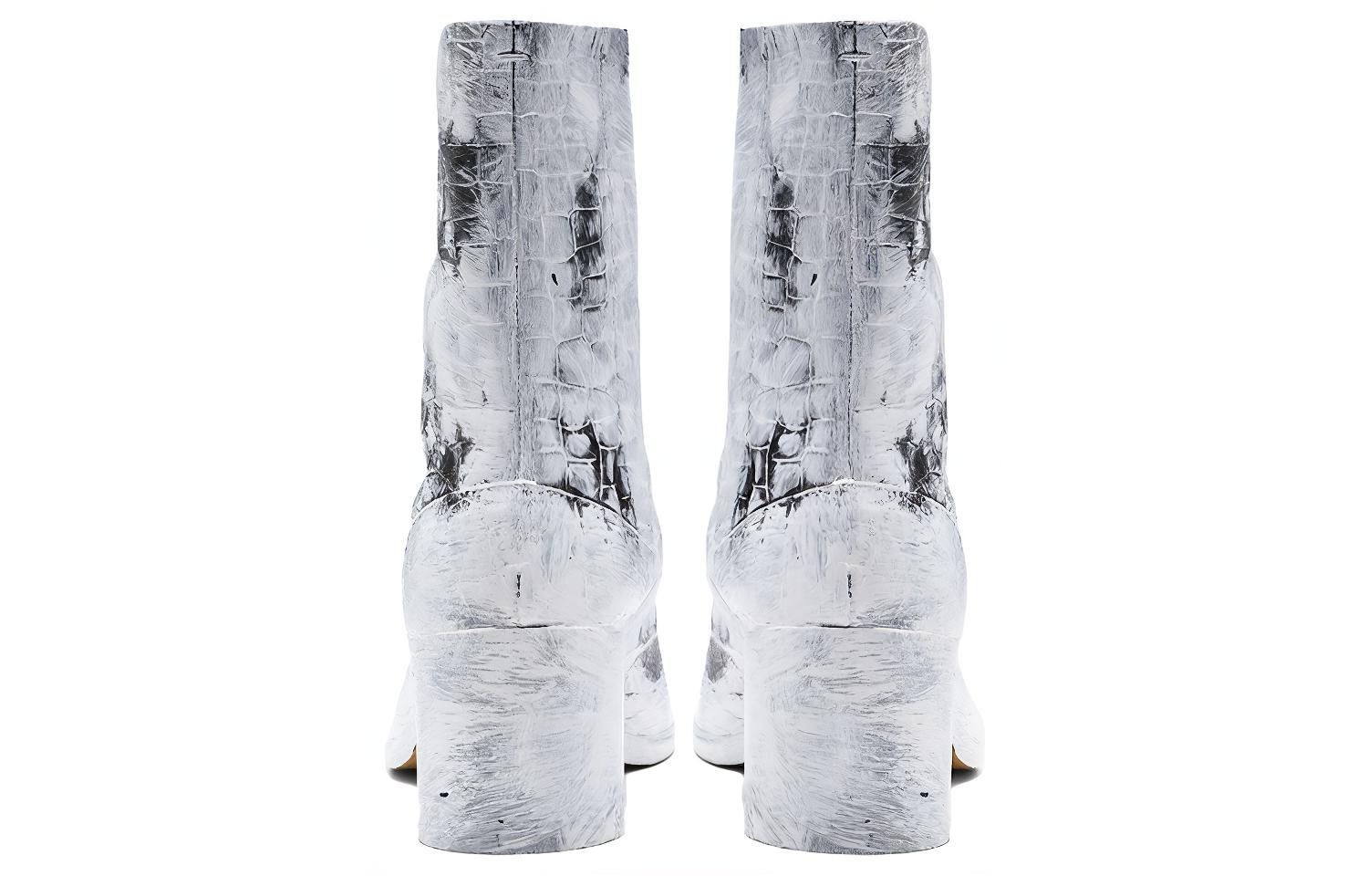 Shop (W) But Tabi Maison Margiela Bianchetto 'Tumit Tebal Kasual Putih Mudah' S39WU0202P4094H1532