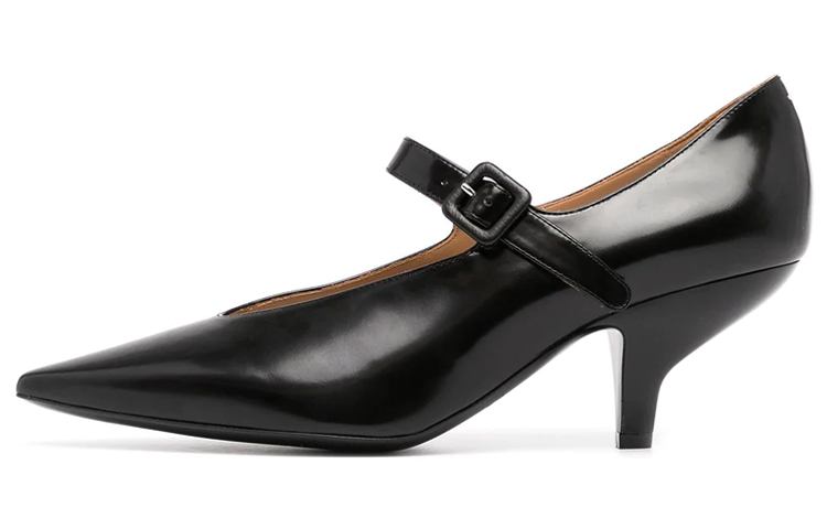 Buy (W) Maison Margiela 黑色皮革 Tabi 扣带高跟鞋 S39WL0117PS679T8013