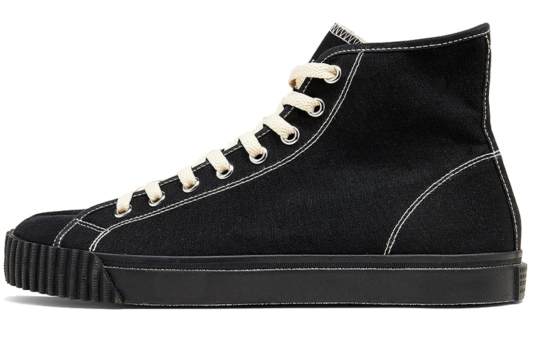 Buy (W) 玛索·玛吉拉黑色帆布高帮足袋鞋 S37WS0577-P4291-T8013