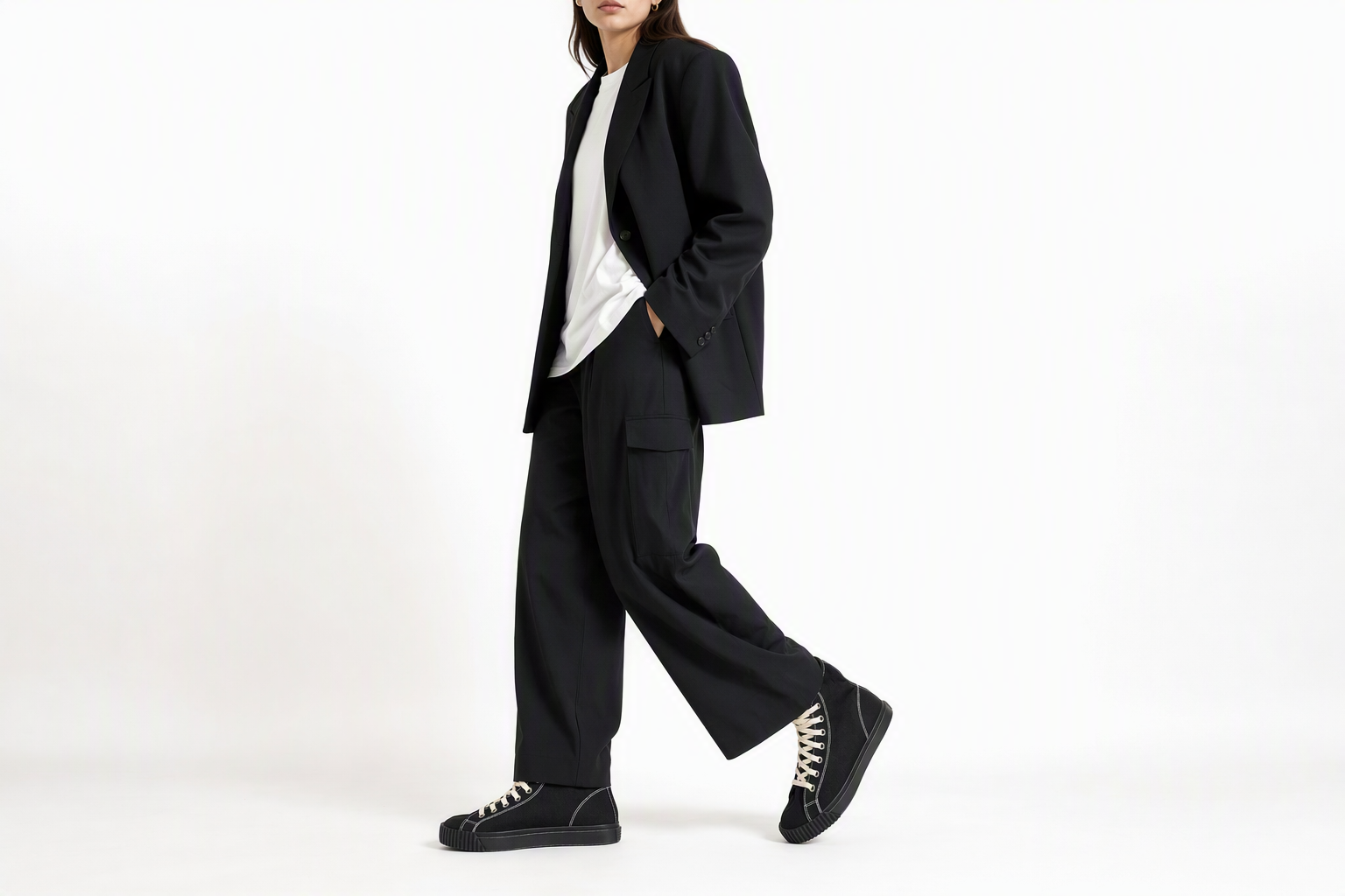 Order (W) 玛索·玛吉拉黑色帆布高帮足袋鞋 S37WS0577-P4291-T8013