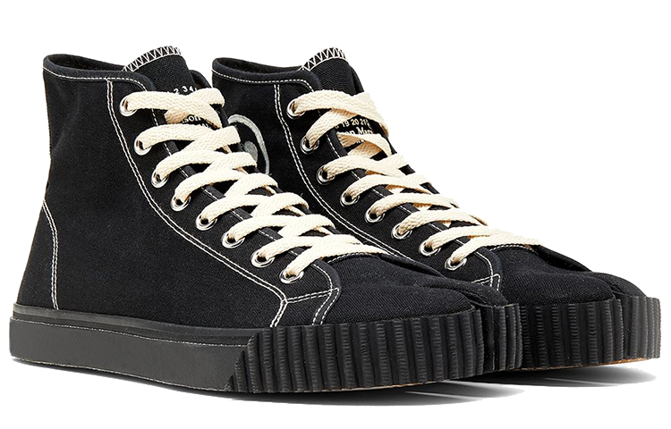 Shop (W) 玛索·玛吉拉黑色帆布高帮足袋鞋 S37WS0577-P4291-T8013