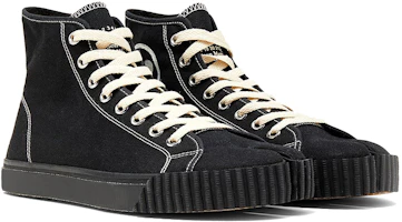 Shop (W) Maison Margiela Tabi Canvas Tinggi 'Black' S37WS0577-P4291-T8013