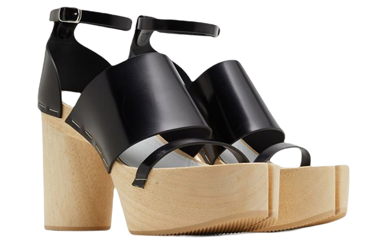 Lookbook (W) Maison Margiela Tabi Talons Hauts Sandale en Cuir Noir S39WY0022PS679T8013