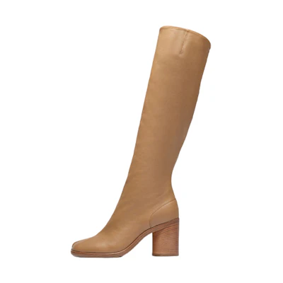 (W) Maison Margiela Tabi High-Top Boot 'Brown Leather Zipper'