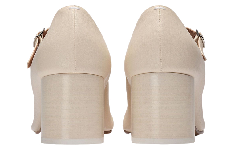 Shop (W) Maison Margiela Tabi Talon Haut ''Bride Réglable Blanche'' S58WL0217P3753T1003