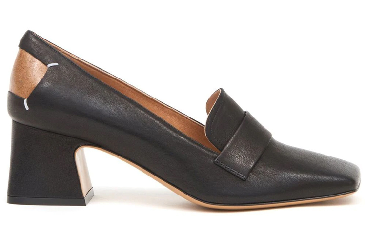 Order (W) メゾン マルジェラ タビ ハイヒール 黒革 4ステッチ S58WR0105P3753T8013