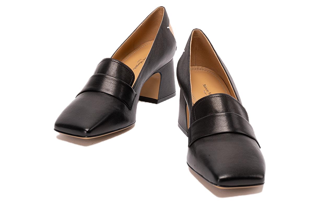 Shop (W) メゾン マルジェラ タビ ハイヒール 黒革 4ステッチ S58WR0105P3753T8013