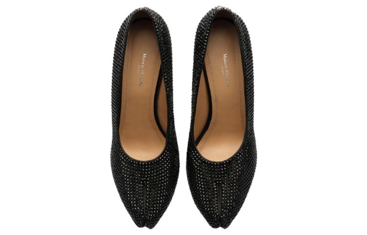 Shop (W) Maison Margiela Tabi Tacón Alto 'Piel de Oveja Negra' S39WL0124P5157T8013