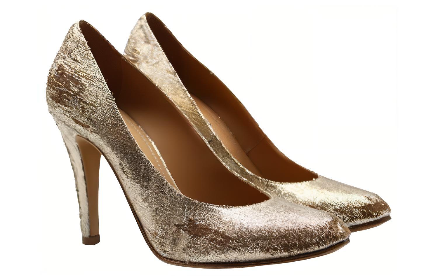 Shop (W) メゾン マルジェラ タビ ハイヒール "ゴールド" S58WL0229P4347T1014