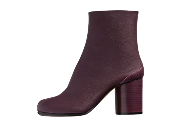 (Women) Maison Margiela Tabi Leather Ankle Boots 8cm Maroon S58WU0260P3753T5088
