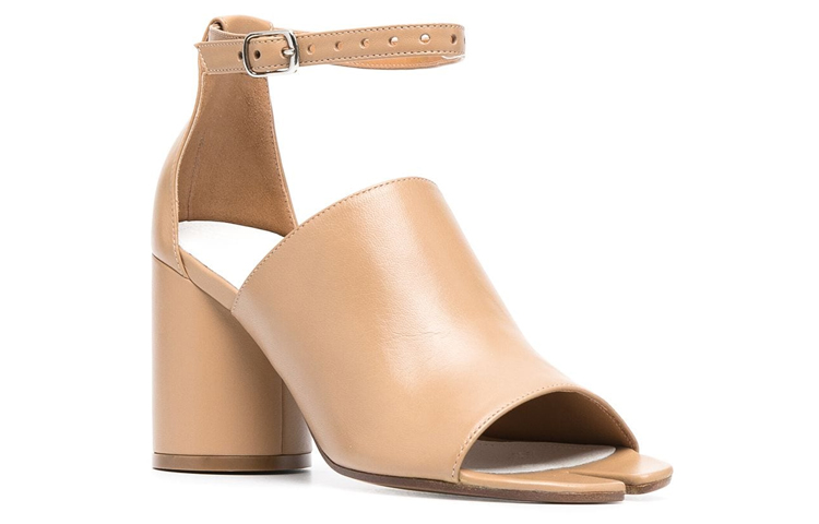 Order (W) Maison Margiela Tabi Leren Lichtbruin ''Buckle Peep-Toe Fashion Sandal'' S58WP0235PR869T4091