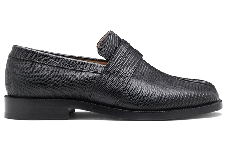 Order Maison Margiela梅森馬吉拉 皮革 蜥蜴紋壓紋分趾 樂福鞋 女款 黑色