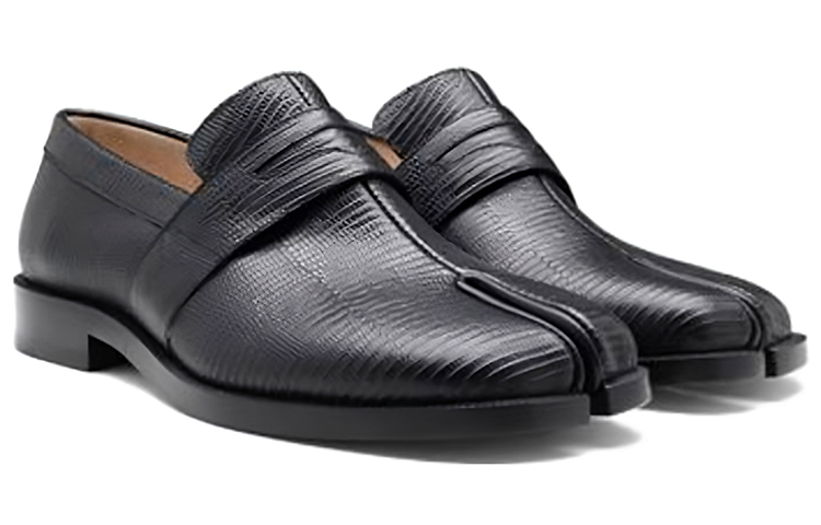 Lookbook Maison Margiela梅森馬吉拉 皮革 蜥蜴紋壓紋分趾 樂福鞋 女款 黑色