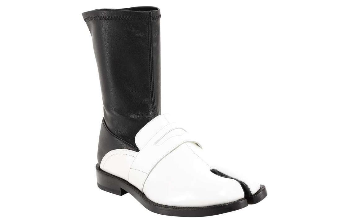 Lookbook Maison Margiela梅森馬吉拉 Tabi Penny 皮革 套腳粗跟 短靴 女款 白黑