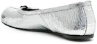 Shop (W) 玛索·马吉拉Tabi银色金属光泽芭蕾平底鞋 S58WZ0042P5016T9002