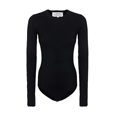 (Women) Maison Margiela Ultra-Stretch Bodysuit T-Shirt Black S51NA0056S20518900