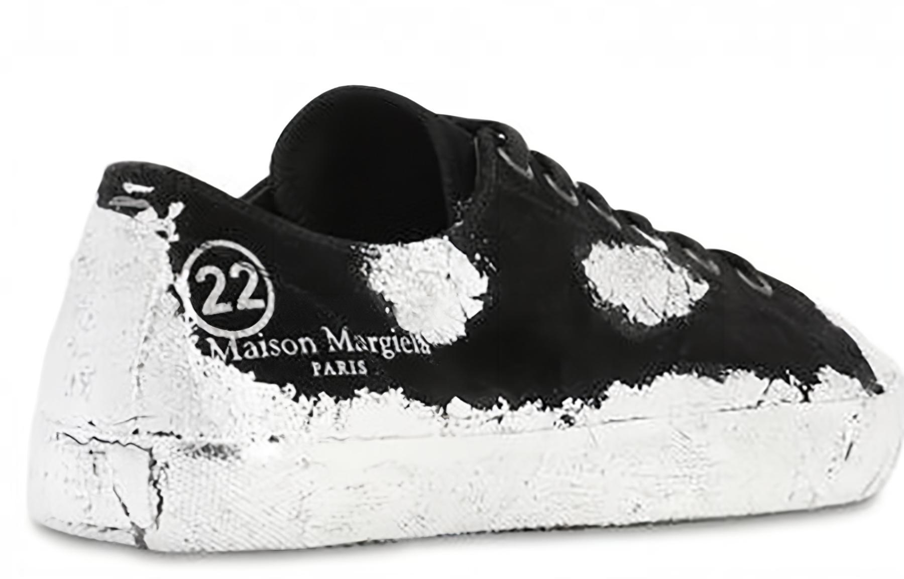(W) Maison Margiela Velvet Tabi 'Paint Effect - Black' 圖 4