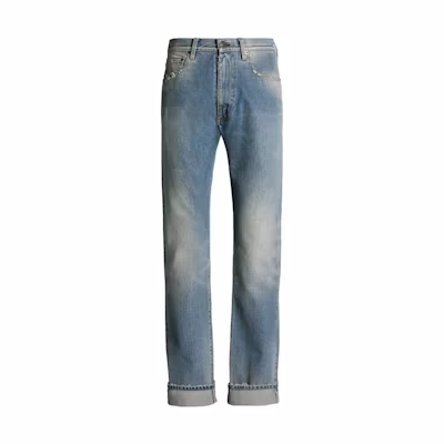 (Women) Maison Margiela Washed Low-Waist Loose Straight Jeans Women Light Blue. S29LA0094S30561984