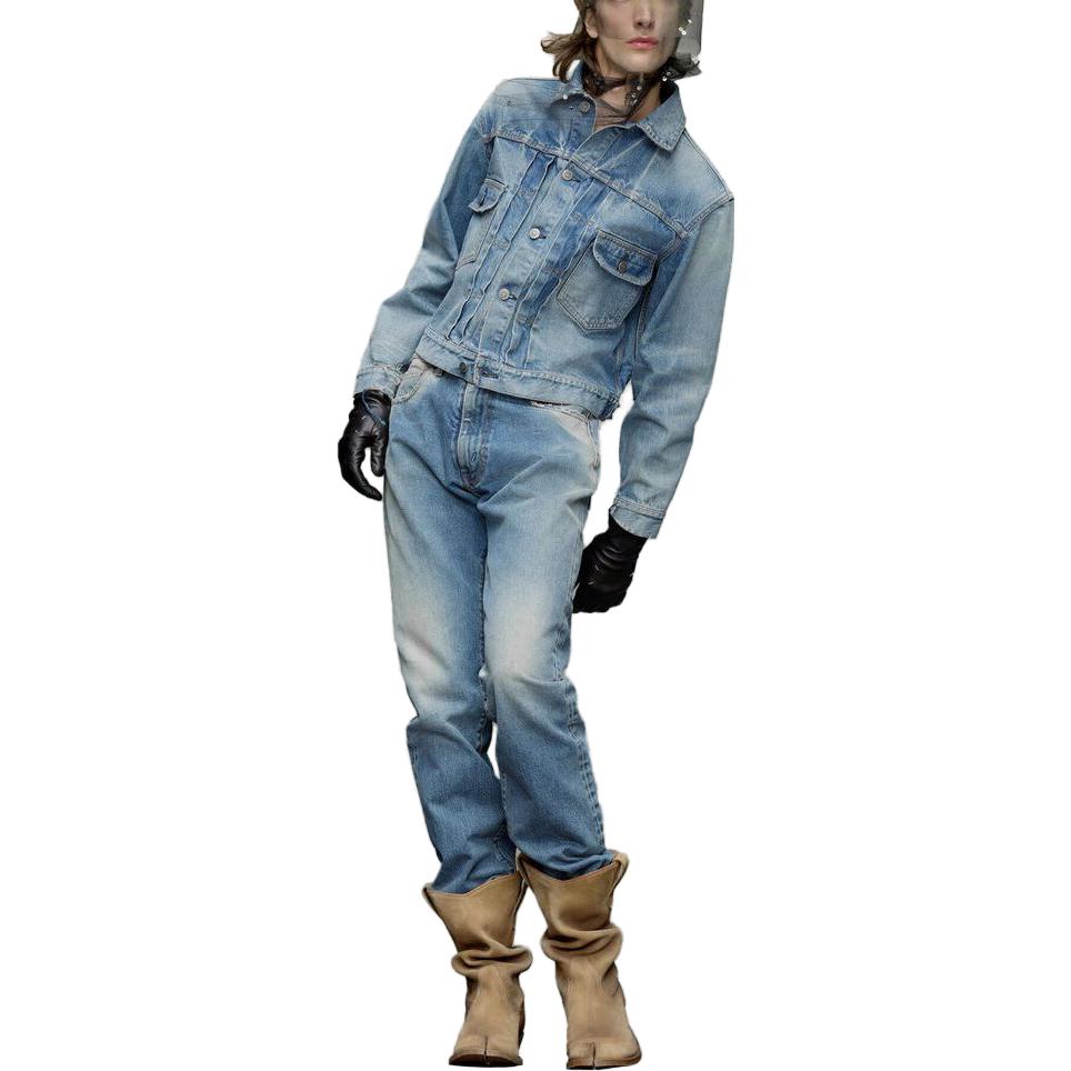 Shop (W) Maison Margiela Jeans Mujer Cintura Baja Rectos Sueltos Azul Claro. S29LA0094S30561984