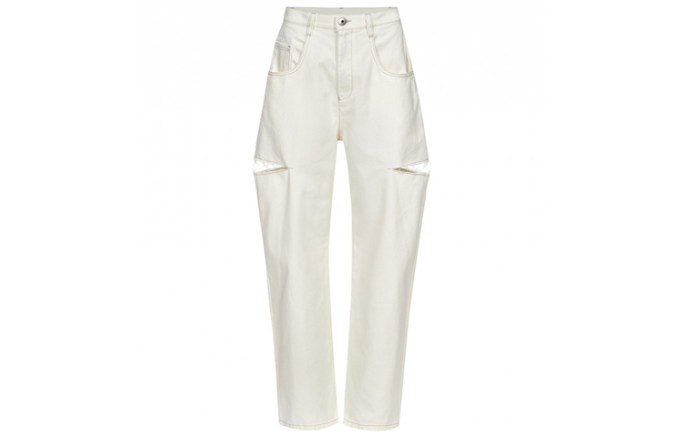 (Women) Maison Margiela White Distressed Clean Cut Wash Denim Jeans S51LA0106S47399