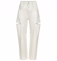 (Women) Maison Margiela White Distressed Clean Cut Wash Denim Jeans S51LA0106S47399 (Women) Maison Margiela White Distressed Clean Cut Wash Denim Jeans S51LA0106S47399
