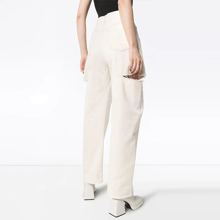 Purchase (W) 메종 마르지엘라 화이트 디스트레스트 클린컷 워시 데님 진 S51LA0106S47399