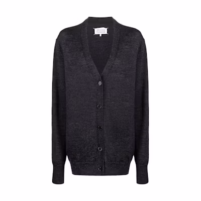 (Women) Maison Margiela SS22 Grey V-Neck Button-Up Knit Cardigan. S51HA1192S18021855M