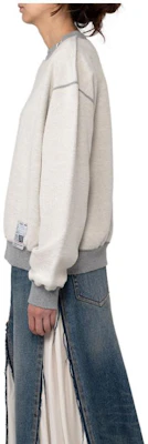 (W) Sudadera Gris Maison Mihara Yasuhiro Colorblock Crewneck. K11PO542GRAY Details for (W) Sudadera Gris Maison Mihara Yasuhiro Colorblock Crewneck. K11PO542GRAY