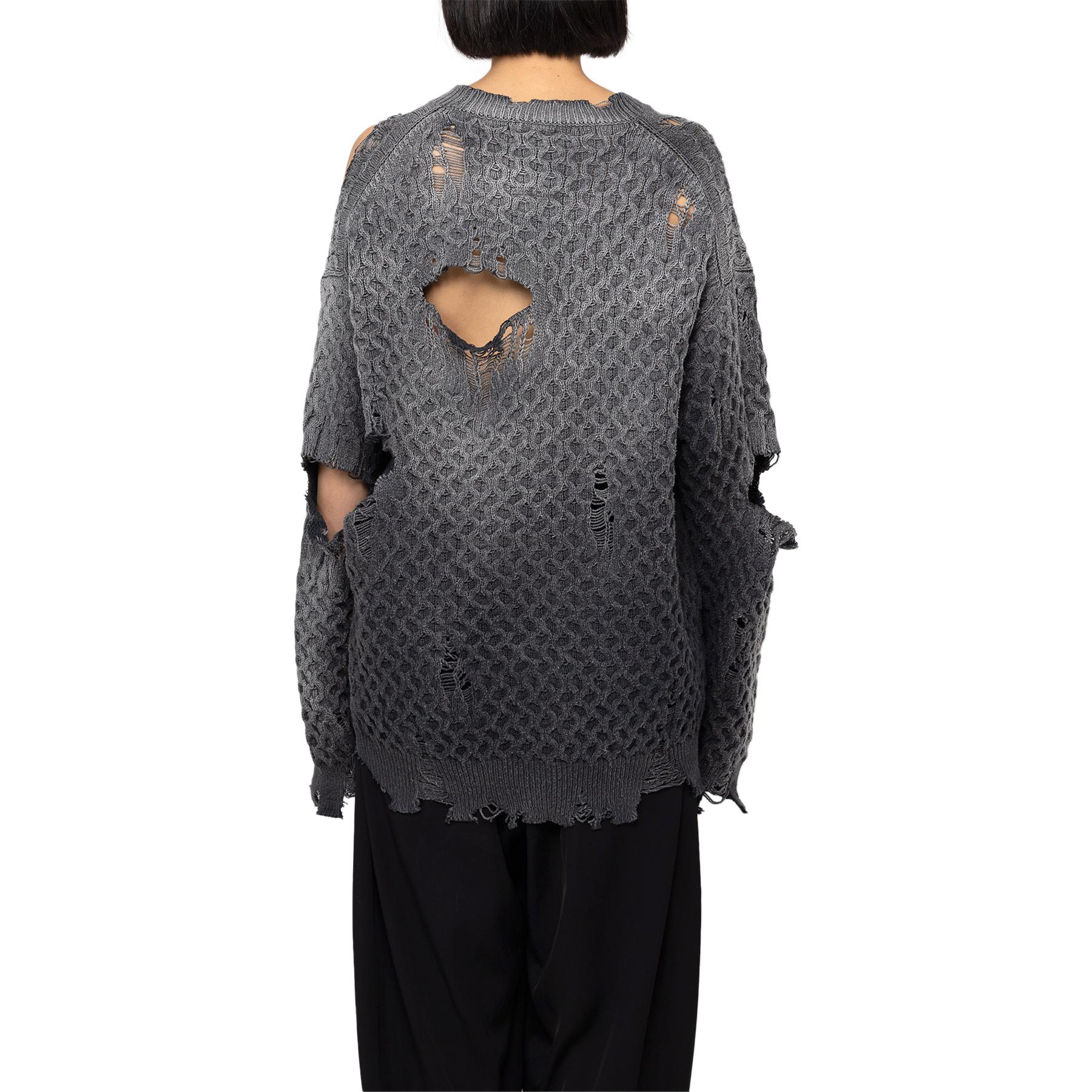 Purchase (W) Suéter de Punto Desgastado Maison Mihara Yasuhiro FW24 Negro. K13SW701-BLACK