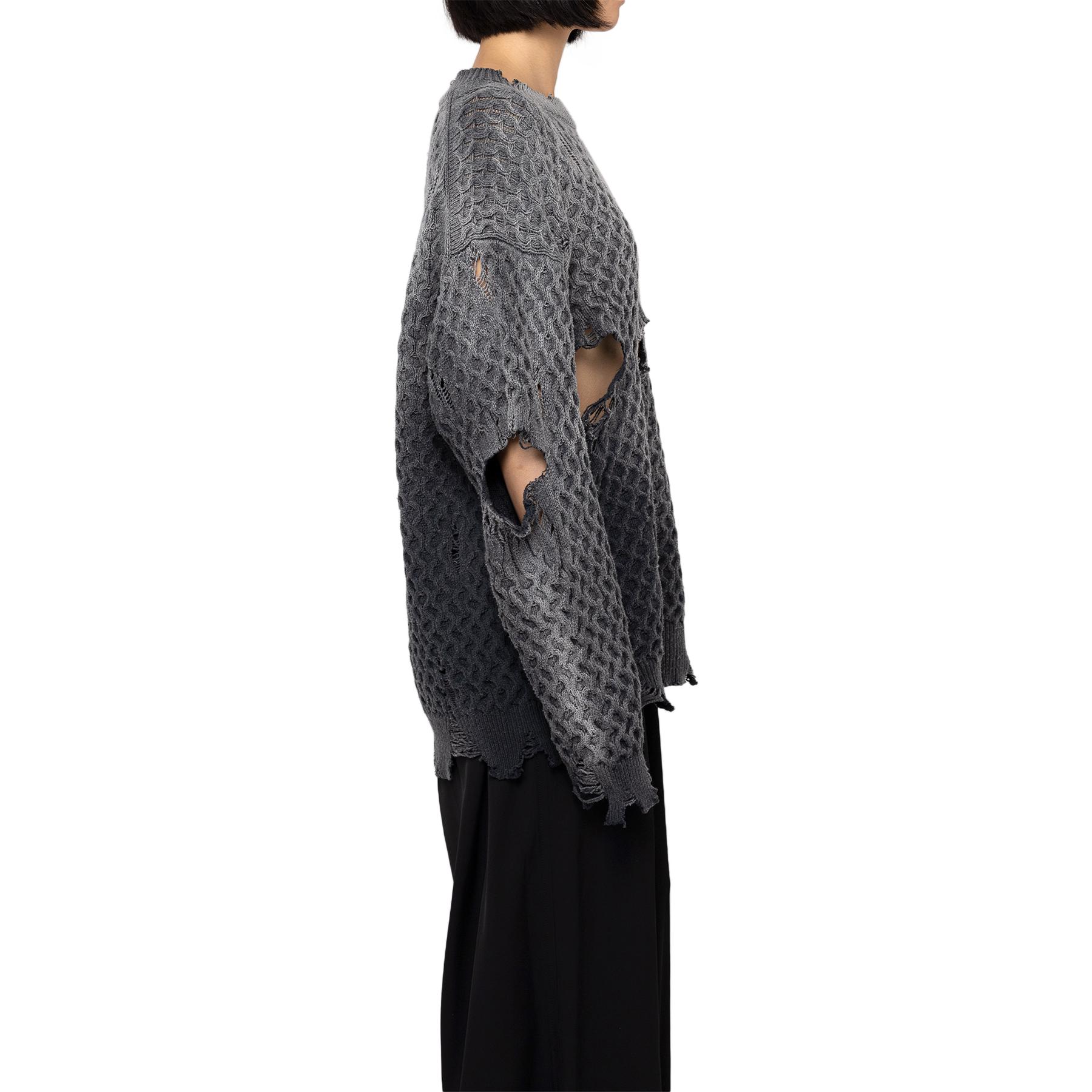 Details for (W) Suéter de Punto Desgastado Maison Mihara Yasuhiro FW24 Negro. K13SW701-BLACK