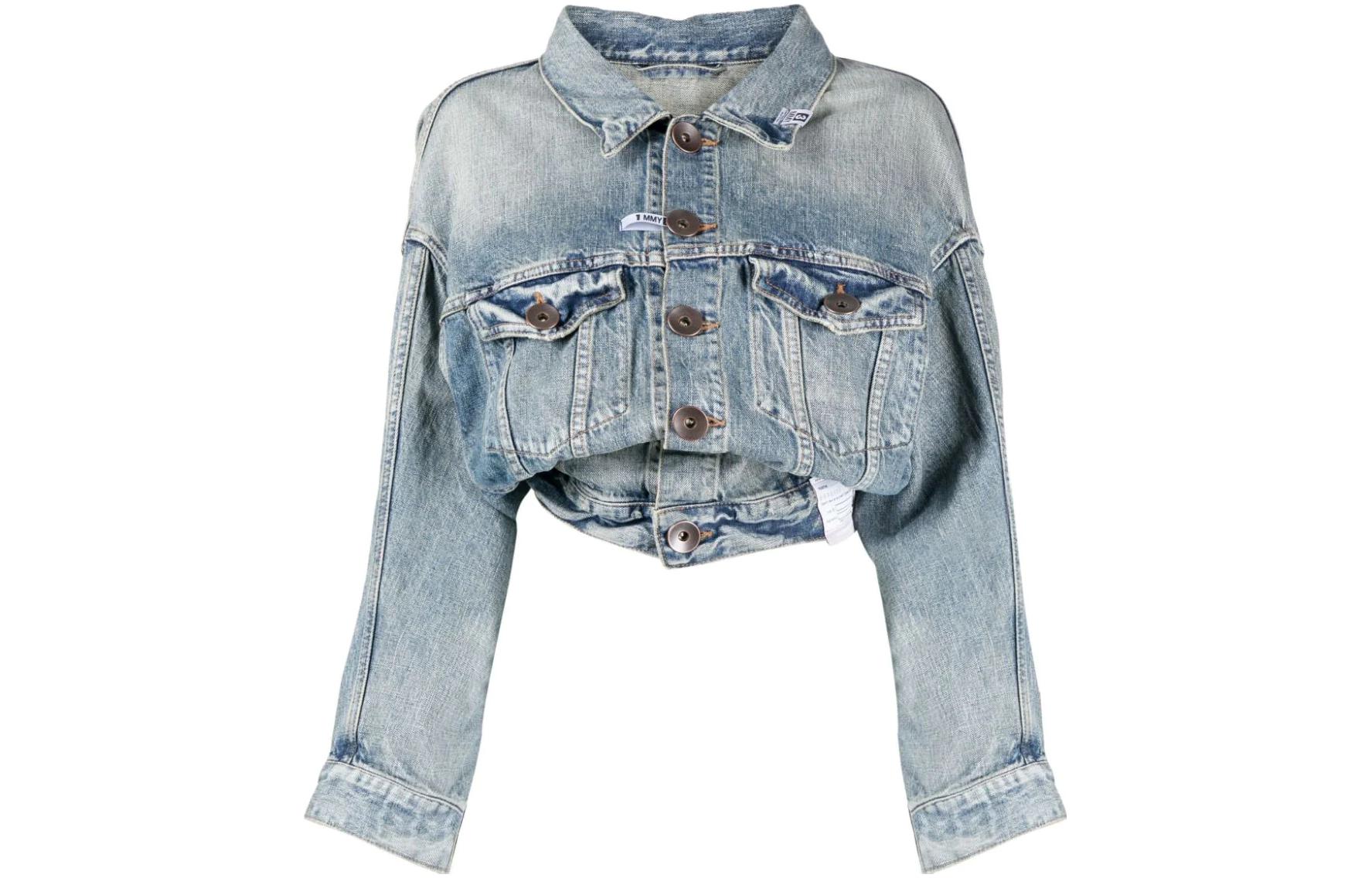 (Women) Maison Mihara Yasuhiro SS23  Distressed Crop Denim Jacket Blue B10BL071 圖 2