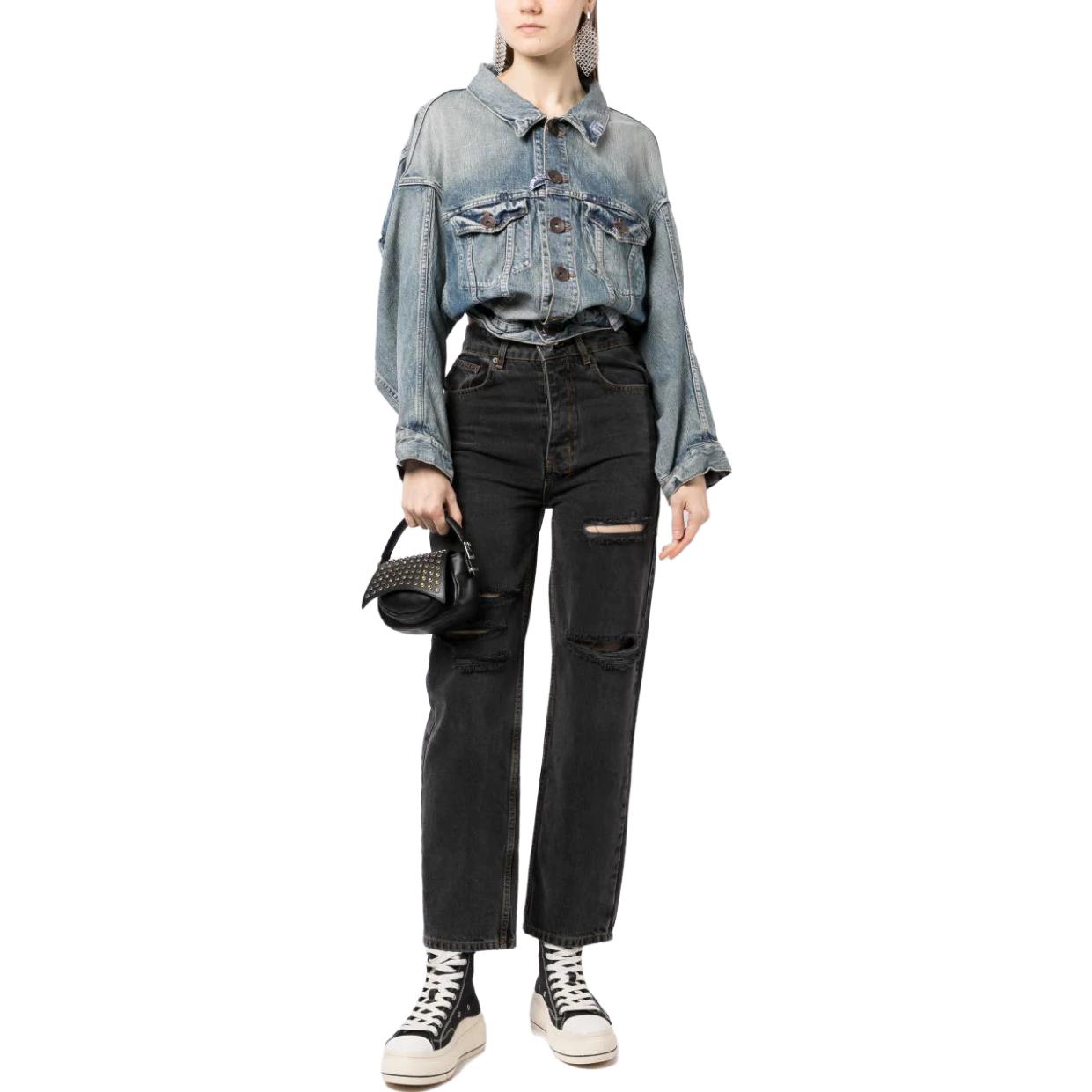 (Women) Maison Mihara Yasuhiro SS23  Distressed Crop Denim Jacket Blue B10BL071 圖 3