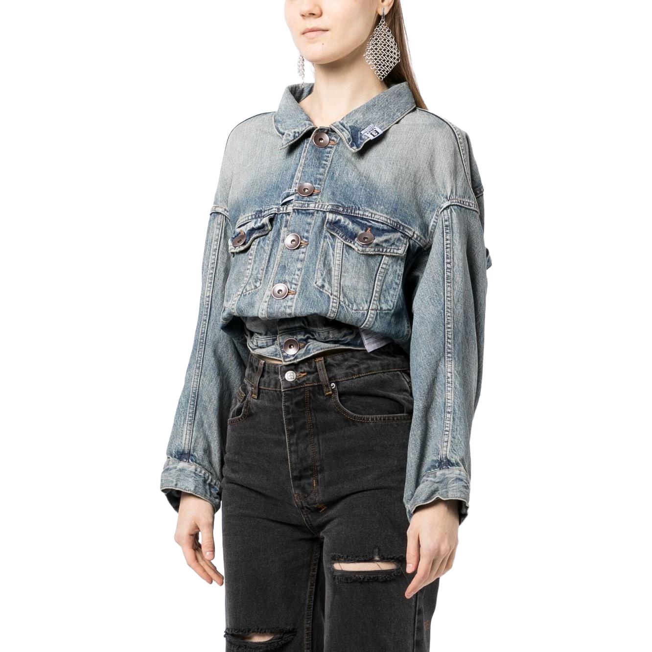 (Women) Maison Mihara Yasuhiro SS23  Distressed Crop Denim Jacket Blue B10BL071 圖 5