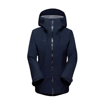 (Women) MAMMUT Deep Sea Blue-Black Waterproof Windproof Outdoor Jacket. 1010-27710-1