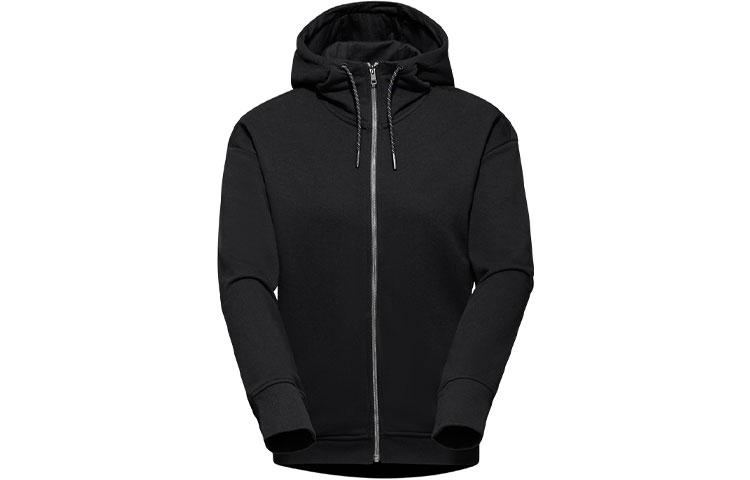 (Women) Mammut Black Outdoor Hiking Hoodie with Solid Logo Design 1014-05040
