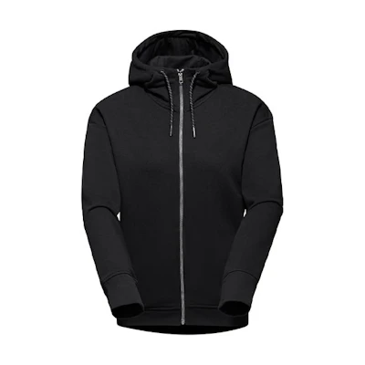 (Women) Mammut Black Outdoor Hiking Hoodie with Solid Logo Design 1014-05040