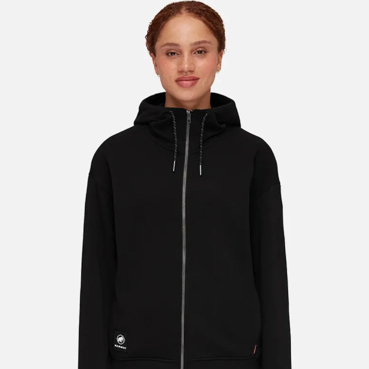 Lookbook (W) Mammut 黑色戶外登山連帽衫 帶簡約標誌設計 1014-05040