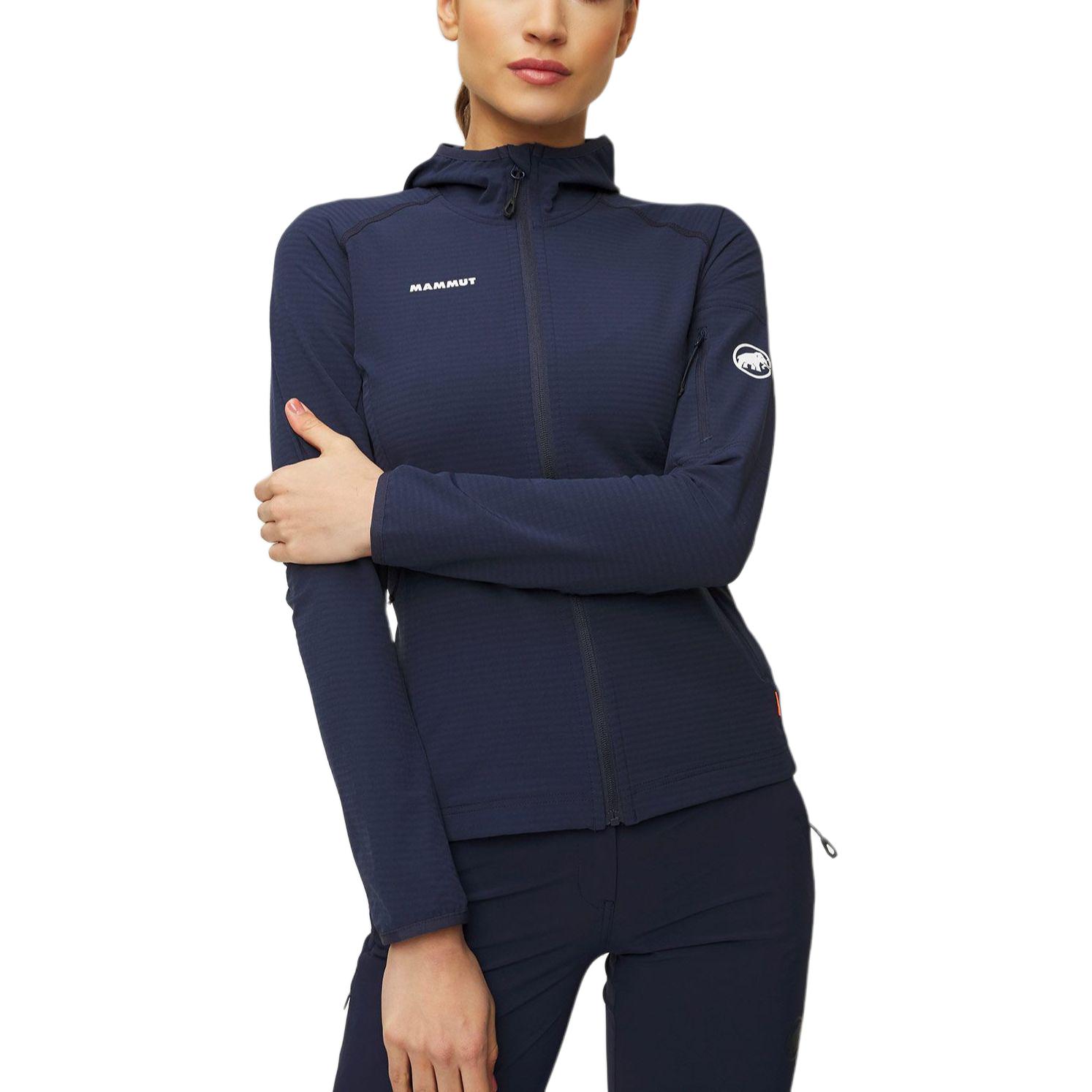 Shop (Women) Mammut Madris Light Fitted Hoodie Jacket with Logo and Elastic Waist 1014-03851