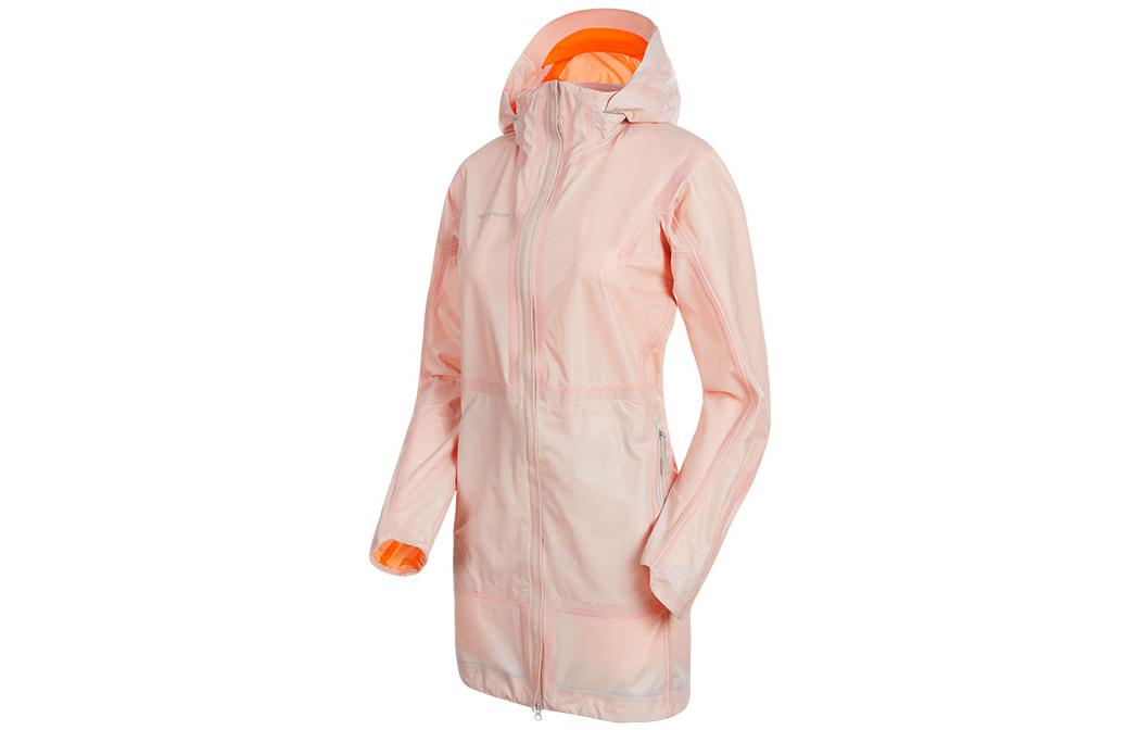 (Women) Mammut Pink Waterproof Windbreaker Long Hooded Outdoor Jacket 1010-27020