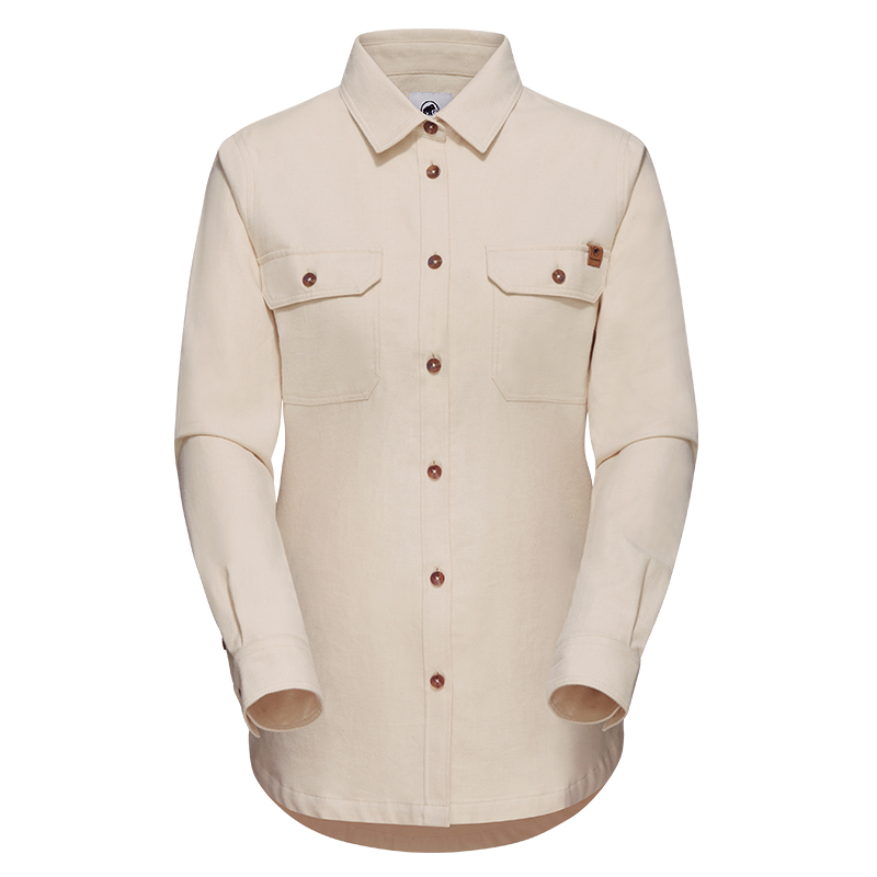 (Women) MAMMUT Tamaro  Casual Flannel Long Sleeve Shirt Light Brown Fashionable 1015-01310