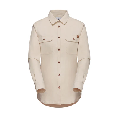 (Women) MAMMUT Tamaro Casual Flannel Long Sleeve Shirt Light Brown Fashionable 1015-01310
