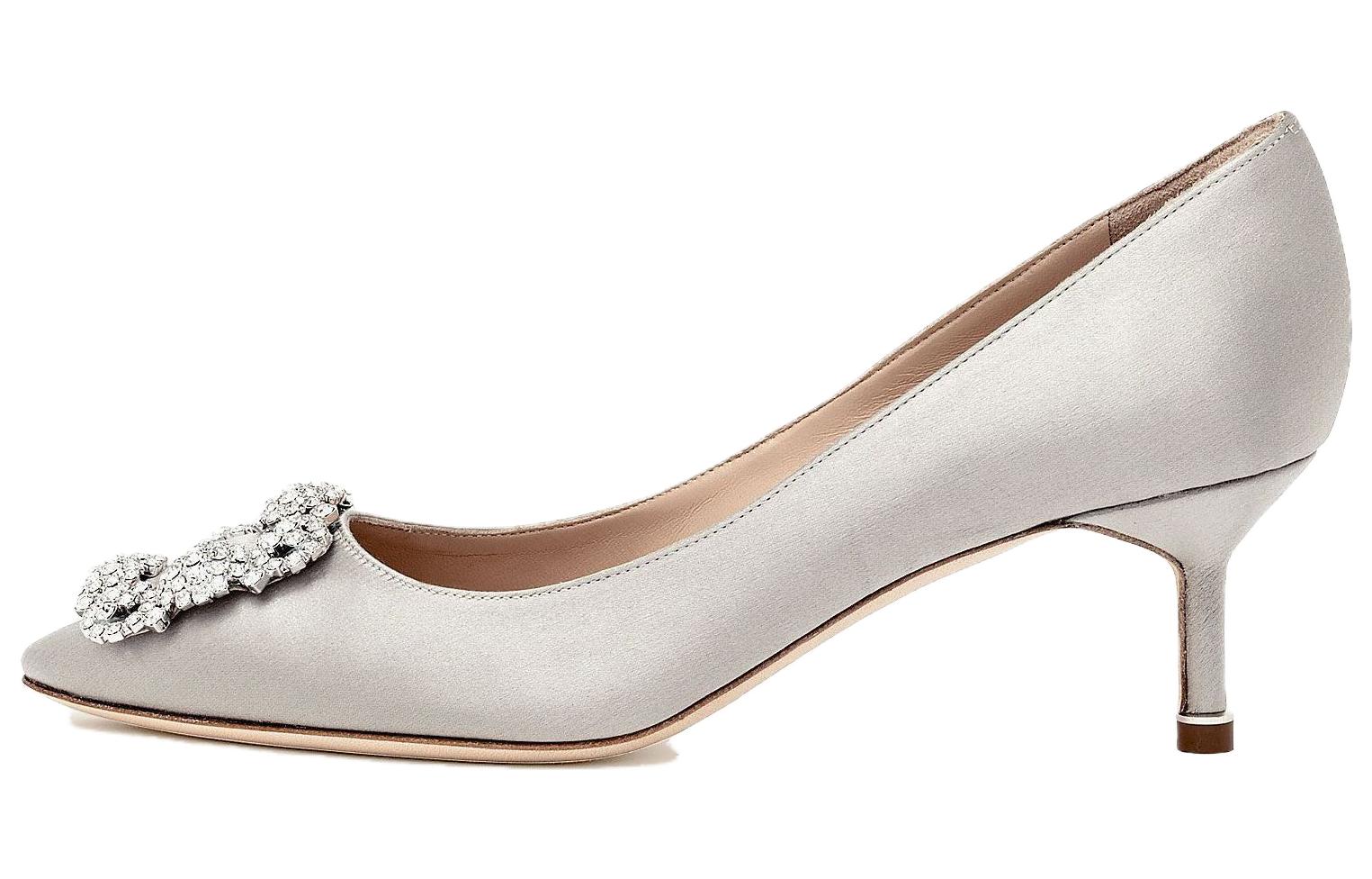 (Women) Manolo Blahnik 'Crystal Buckle Silver' 9XX-0315-0052