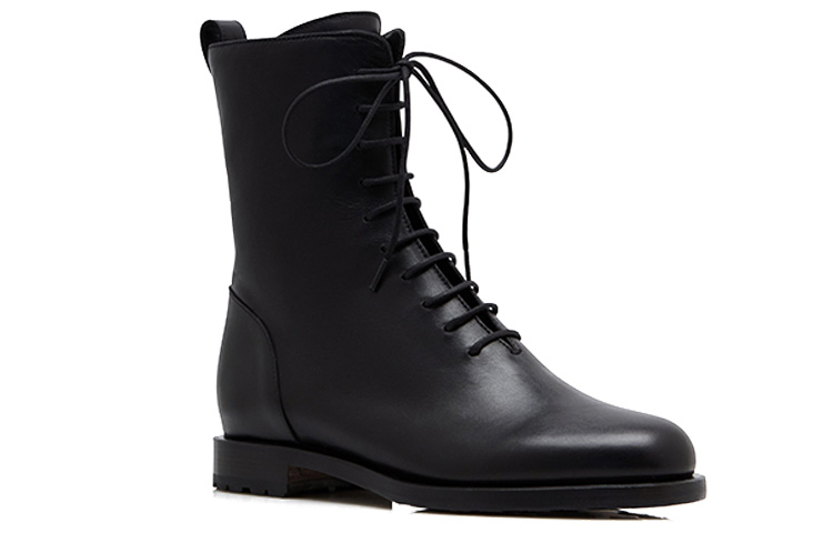 (W) Manolo Blahnik Ankle Boot 'Black Calfskin CMFT Lace-Up' 圖 2