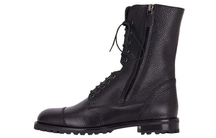 Buy (W) Manolo Blahnik Botines Negros de Cuero con Cordones 321-2039-0015