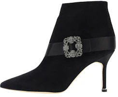 (Women) Manolo Blahnik Ankle Boot 'Black Zipper Stiletto' 223-1450-0015 (Women) Manolo Blahnik Ankle Boot 'Black Zipper Stiletto' 223-1450-0015