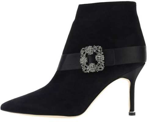 (Women) Manolo Blahnik Ankle Boot 'Black Zipper Stiletto' 223-1450-0015 Buy (Women) Manolo Blahnik Ankle Boot 'Black Zipper Stiletto' 223-1450-0015