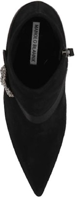 (Women) Manolo Blahnik Ankle Boot 'Black Zipper Stiletto' 223-1450-0015 Shop (Women) Manolo Blahnik Ankle Boot 'Black Zipper Stiletto' 223-1450-0015