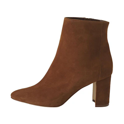 (W) Manolo Blahnik Ankle Boot 'Brown Leather Pointed Toe'